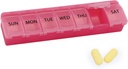 Silicone Weekly Pill Productionser 7 Day Pill Box Medicine Box Daily Arthritis-Friendly, Large Medicine Case Compact Travel Pill Container for Pill,Vitamin & Fish Oil (Pink)