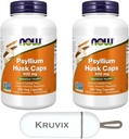 כעת תוספי מזון, Psyllium Husk Caps 500 מ"ג | Non-GMO Project מאומתים, Natural Soluble סיבים, Intestinal Health* | 200 קפסולות Veg - חבילת 2 עם גלולות מארגנת