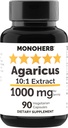 MONOHERB Agaricus Mushroom 1000 מ"ג - 90 קפסולות צמחוניות