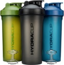 כוס חמה (3 Pack) 45 בקבוקי Ounce Shaker עבור חלבונים שקד, ג'מבו Shaker Cups עם בלנדר Whisk, תוספת בקבוק גדול עם Handle (Dark Colors)