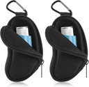 Asthma Inhaler נושאת הולדר Neoprene Travel Inhaler Mini Bag for L-Shaped Inhaler, Inhaler Notluded (Black 2PCS)