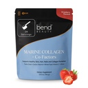 בנד Beauty Marine Collagen + Co-Factors | אבקת קולג'ן סטרוברי פלברד | Hydrolyzed Collagen Supplementtides + Silicon + C | תומך עור בריא, שיער וציפורים