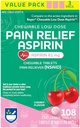 Rite Aid Adult Dose Aspirin 81 מ"ג, טבליות Chewable Pain Reliever, Cherry Flavor, 3 Bottles, 36 Count Each (108 Count Total) | צ'כוס פריחת כאבי ראש | Aspirin 81 מ"ג למבוגרים