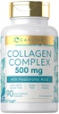 Carlyle Collagen Pills with Hyaluronic Acid 500 מ"ג | 90 קפסולות | תוסף hydrolyzed Collagen