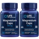 Life Extension Magnesium Caps, 500 מ"ג, Magnesium Succinate, Heart Health, Good Bones, Metabolism Support - Pack of Two - 2 x 100
