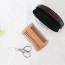 Beard Grooming Kit, Beard Care Set, Men's Grooming Kit, Beard Trimming Kit, Natural Boar Bristle Brush ו-Pear Wood Comb Set for Men - Double Action Grooming for Beards and Mustaches