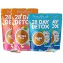 Boost Detox Tea Kit - 4 PACK - 2 Daytime Teas (56 Bags) שתי תהות ערב (28 באגים) - Herbal Detox for Weight, Metabolism, Energy, Bloating & Ricose - תה ירוק, טבעוני, Keto, non-GMO, Sugar-Free Sugar-Free Sugar-Free Sugar
