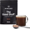For The Good Stuff Focus - Mocha Coffee Booster | Nootropic Collagen Creamer with MCTs for Focus, Energy & Wellness | Non-Dairy, Keto-Friendly, 30 משרתים