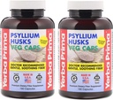 Yerba Prima Psyllium Husks סיבי Veg Caps - 180 (Pack of 2)