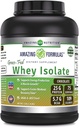 פורמולה מדהימה Grass-Fed Whey חלבון Isolate | 25 גרמים חלבון Per Serve | 5 Lbs (2.26 Kg) | 5.7 גרמות BCAA | Made in USA (5Lb, שוקולד)