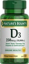 ויטמין D של Nature for Immune Support ומקדם עצמות בריאות, 10000IU, Softgels, Multi-Color, 10,000 IU, 72 Count (Pack of 1)