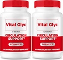 (2 Pack) Vital Glyc כמוסות - פורמולה תמיכה דם רשמית, Vital Glyc Blood Vessel ניקויer, Vital Glyc Glyc Glyc Glyco Optimizer Pills, תומך הכולל בריאות ובריאות, אבקת Vital Glyc (120 קפסולות)