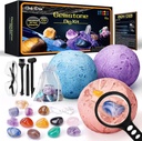GobiDex Gemstones Dig Kit, Solar System Science Kit for Kids, 15 Real Gems, STEM חינוך חלל צעצועי חלל אוסף Kit, ארכיאולוגיה Geology Science Project Projects Gift for Boys &Girls Age 6+