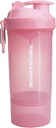 Smartshake O2GO One פלסטיק חלבון Shaker 800 מ"ל | 27 oz - Leakהוכחה Screw-on Lid - BPA Free - Unisex - Light Pink