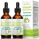 2 Pack Soursop Graviola נוזל טיפות - 2000 מ"ג טהור Soursop לחלץ מעורבב עם 300 מ"ג ים ים Mosss & 100 מ"ג Elderberry - תמיכה תאים עוצמתיים, Antioxidant-Rich, Immune-Boosting - 4 Fl Oz (120 מ"ל) בקבוק