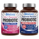 Probiotic Bundle, 4in-1 Feminine Probiotic (30ct) וההשחזור העליון Probiotic (60ct), 2 Packs, Cranberry Vaginal Support, GI Tract Balance, טבעוני, non-Dairyyyy