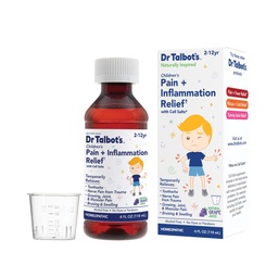 ד"ר Talbot's Pain + Inflammation Relief Medicine for Children, כולל גביע Dosage, Grape Juice Flavor, 4 Fl Oz (Packaging May Vary)