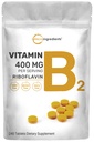 Micro Ingredients Riboflavin ויטמין B2, 400 מ"ג פרימן, 240 מיני טבליות | Essential ויטמין B תוסף | ויטמין B עבור אנרגיה | Easy to Swallow, non-GMO