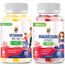 ויטמין D3 K2 חניכיים 5000 IU - Immune & Bone Suppor & Magnesium חניכיים לילדים ומבוגרים - 500 מ"ג