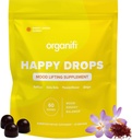 Orifi Happy Drops - Daily Superfood Happy Gummies for Adults - Mood Support Supplement for Balance, Bliss, Energy and Taking The Edge Off - Sweet Lemon Flavor - 60 חניכיים