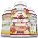 FRESH HEALCARE Mushroom תוסף - Lions Mane, Cordyceps, Reishi, טורקיה Tail ו Shitake - Immune and Brain Support - Peak Power Mushroom תוסף - 90 קפסולות טבעוניות