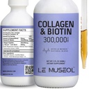 משקאות נוזליים לנשים - biotin נוזלי ו-Colagen תוספי טיפות עם Reishi, Chamomile & Valan Root Extract