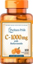 ויטמין C הגאווה של Puritan עם bioflavonoids עבור Immune System Support & Skin Health קפסולות | תוספת בריאה | Gluten Free | תוסף ויטמין Vegetarian - 100 Count Count