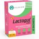 אבקת Lactogut Kidz Probiotics עבור ילדים קל כדי לספור פרוביוטיקה עבור ילדים Gut בריאות, בריאות כללית ו- Immunity טבעונית פרובאנס קלינית - 1Gx10 Sachets (Orange Flavour)