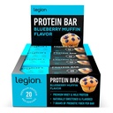 לגיון חלבון Bar Blueberry Muffin - 100% חלבון Whey, Soy Free חלבונים Bars עם Prebiotic סיבים - נמוך שומן שומן שמן חלבון בר - Gluten חינם, באופן טבעי, נמוך סוכר ברים (12 Count)