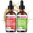 Collagen Mojo Liquid Collagen Peptides with Sea Mosss, Burdock Root & Bladderwrack + Liquid Collagen Peptides with Lions Mane Mushroom, Elderberry & L-theanine