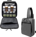Cross-Body Hands-Free Modular Pill Organer, Medicine Bag, Case, Carrier for Medicines, Vietnams ו- Medical Supplies - Heather Gray (ללא תשלום)