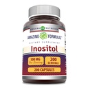 פורמולה מדהימה Inositol 500 מ"ג 200 קפסולות תוספי ויטמין B8 | Non-GMO | Gluten Free | Made in USA