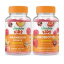 Lifeable Magnesium Citrate Kids + Probiotic 2 מיליארד CFU Kids, Gummies Bundle - Great Tasting, ויטמין תוסף, Gluten Free, GMO חינם, Chewable Gummymy