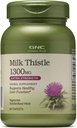 GNC Herbal Plus Milk Thistle 1300 מ"ג תוספת כוח, Vegetarian, תומך בתפקוד Liver בריא, 60 משרתים