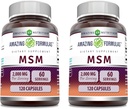 פורמולה מדהימה MSM (Methylsulfonylmethane) תוסף | 2000 Mg Per Serve | קפסולות | Non-GMO | Gluten Free | Made in USA (2 Pack, 120 Count)
