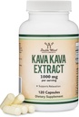 Kava Kava קפסולות 1000 מ"ג לשרת, 120 הרוזן (High Purity Potent 3-5% Kavalactones Root Extract) Kava אבקת שורש לחלץ (Non-GMO, טבעוני) על ידי Double Woodand Woodent
