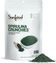 Sunfoods Superfoods Spirulina Crunchies - Blue Green Algae, Spirulina Tablet, Chlorophyll אנרגיה bits של אבקת Dried, Raw Algae תוסף, Non-GMO - 4 oz Bag