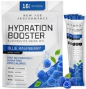 New Age Performance hydrotion Packets, Electrolytes אבקת hydror עבור Dehydration הקלה, L-Glutamine Amino Acids עבור שריר עבודה התאוששות, סוכר חינם ו 0 קלוריות, 16 Pack (כחול פטל)