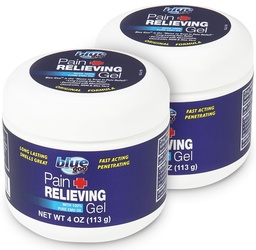 Blue Goo Pain Relieving Gel - for Back, Neck, Pain and Joint Pain, Fast-Acting Cooling and Soothing Relief with 100% Pure Emu Oil, 4 oz (2 Pack)