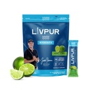ליביPur Electrolyte Drink Mix, אבקת הידרה מיידית עם ויטמין C, B6, B12 & Essential Amino Acids עבור תמיכה שרירים ובריאות החיסון, Sports Essentials, Cool Lime Flavor, 15 Stick Packs