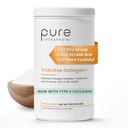 Pure Therapro Rx TriActive Collagen Plus, אבקת קולג'ן לשיער, עור, ציפורניים, עצמות ופרקים, אבקת קולאזן hydrolyzed w / Patented Peptides, אבקת חלבון רב קולגן, 30 משרתים