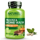 NATURELO Prostate & Urinary Health, פורמולה מקיפה עם Saw Palmetto, Pygeum, Tumeric, Plant Sterols, ברוקולי וליקופן, 60 קפסולות צמחוניות