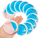חבילות קרח עגולות קטנות לפציעות, 12 Pack Soft Cosmetic Ice Packs for Face, Reusable Hot Gel Pack Circular Cold Compress with 2 Wrap for Pain Relief, Toothaches, Breast Surgery, Smart Dental Dental
