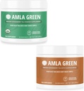 Amla אבקה & Green Tea Superfood תוספת עם הודי Jowlberries & Pumpkin Spice, אורגני, טבעוני, 30 משרתים SKU: GB-HB-30