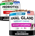 Probiotics + Anal Gland לתמוך כלבים Bundle - Enzyive Enmes & Prebiotics - Allergy, Diarrhea, Constipation & Scoot Treatment - תוספת סיבים עבור Digestion, Gut Health & Immunity - Made בארה"ב