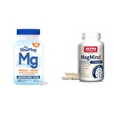 Slow Magic שרירים + Heart Magnesium Chloride עם תוסף Calcium כדי לתמוך רגיעה שרירים & Jarrow Formulas MagMind Brain Health עם Magtein (Magnesium L-Threonate), תוסף תזונה