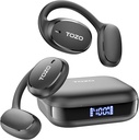 ToZO OpenEgo Open אוזנייםbuds Bluetooth Headphones, 80Hrs Playtime Wireless אוזנייםbuds with Earhooks, Digital Display, 32 מצבי EQ, Clear Call, Comfortable Wear, Sweat-Proof for Runout Black Workout Black Workout.