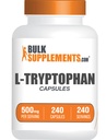 BulkSupplements.com L-Tryptophan קפסולות - תוספי Tryptophan, L-Trptophan 500 מ"ג - Amino Acid Supplement, Gluten Free - 1 קפסולה לשרת, 240 קפסולות (Pack of 1)