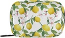 Watercolor Floral Lemon Pill Box 7 Day Pill Case Travel Pill Productionser Bag with Zipper Portable Weekly Case Index Size forוויטמין Add Holder
