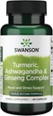 Swanson Full Spectrum Turmeric Ashwagandha & גינזנג מורכב 60 קפסולות